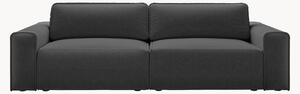 Divano letto 3 posti in ciniglia con contenitore Victor, larg. 246 cm