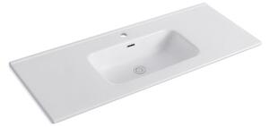 Lavabo da incasso per mobili 121 cm in ceramica bianca | Litos-K7012 - KAMALU