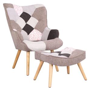 Poltrona Relax con Pouf Poggiapiedi in Tessuto Elegant