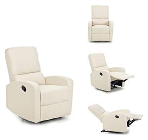 Poltrona Relax Reclinabile Manuale in Similpelle Camilla Crema