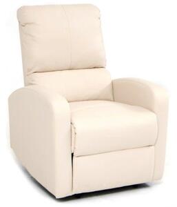 Poltrona Relax Reclinabile con Alzapersona 1 Motore in Similpelle Crema