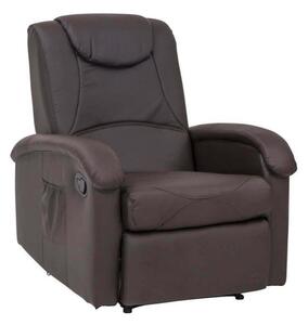 Poltrona Relax Reclinabile 74,5x89/159x100/83,5 h cm in Similpelle Marrone