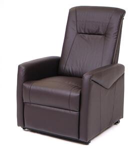 Poltrona Relax Reclinabile con Alzapersona 1 Motore in Similpelle Marrone