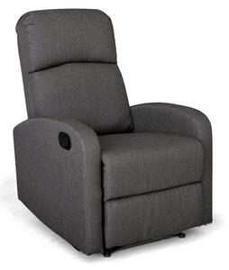 Poltrona Relax Reclinabile Manuale Rivestimento in Tessuto Spike a Fume