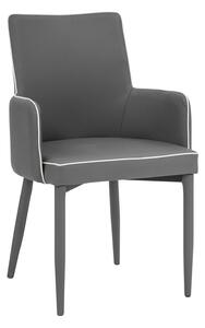Poltrona Imbottita 56,5x53x87 cm in Similpelle Plana Grigia