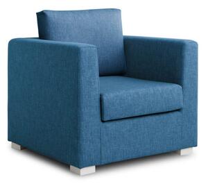 Poltrona in Stoffa Blu con Cuscino Daisy