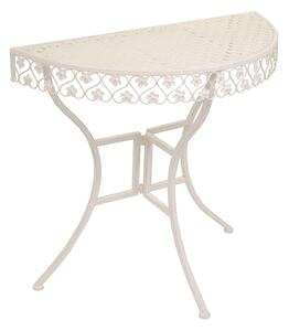 Tavolino in Metallo Mezzaluna 80x36x74cm Letizia Bianco