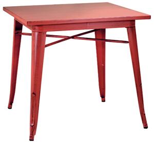 Tavolo Quadrato in Metallo Bristol Rosso