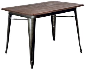 Tavolo Rettangolare in Metallo Top in Legno Bristol Marrone