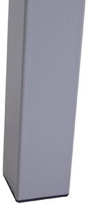 Set da Pranzo con Tavolo Estensibile 4 Sedie Acciaio e Legno Grigio