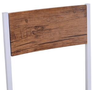 Set da Pranzo con Tavolo Estensibile 4 Sedie in Legno e Acciaio Noce e Bianco