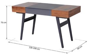 Tavolo Allungabile in Legno e Acciaio 190x76 cm