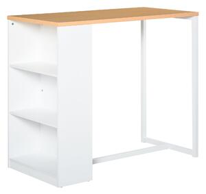 Tavolo Alto da Bar 115x55x100 cm con Mensole Bianco
