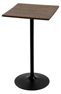 Tavolino da Bar Alto 60x60x103 cm in Metallo e Bambù Noce
