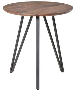 Tavolo Rotondo Ø70 cm in Metallo e Legno MDF Noce