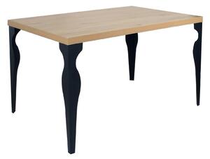 Tavolo in Legno 75x80x120 cm Rovere e Nero