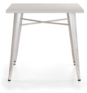Tavolo in Metallo 80x80x75 cm Bianco Anticato