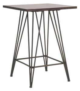Tavolo Bar Harlem 60x60x85 cm in Ferro e Naturale e Grigio