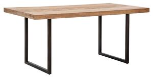 Tavolo da Pranzo Mumbai 175x90x77 cm in Legno di Acacia e in Ferro Marrone e Nero