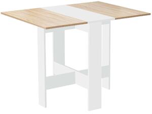 Tavolo Pieghevole 103x76x75 cm in Legno Truciolare Bianco