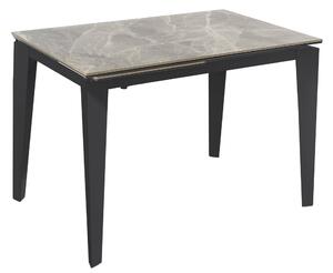 Tavolo Allungabile 120/170x80x76 cm in Metallo con Top Ceramica su Vetro Marmo Grigio