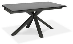 Tavolo Allungabile 160/240x90x76 cm in Metallo con Top Ceramica su Vetro Grigio