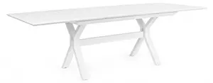 Tavolo Allungabile Kenyon 180-240x100 cm Bianco in Alluminio