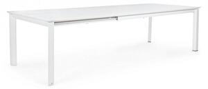 Tavolo Allungabile Konnor 200-300x110 cm Bianco in Alluminio