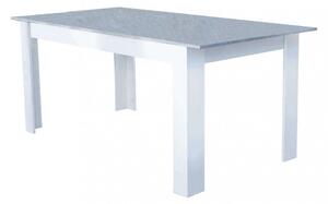 Tavolo Allungabile Gemma 160/200x90x75 h cm in Truciolare bilaminato Bianco e Grigio effetto Cemento