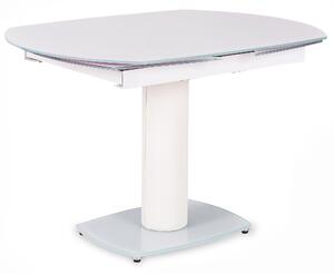 Tavolo Allungabile 120/180x90x76 cm in Similpelle con Top in Vetro Bianco