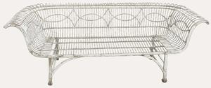 KEYHOMESTORE | Panchina in Ferro Bianco con Dettagli Anticati 177x52xH.77 cm