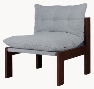 Poltrona lounge in bouclé e legno di faggio Huno