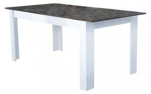 Tavolo Allungabile Gemma 160/200x90x75 h cm in Truciolare bilaminato Bianco e Grigio effetto Cemento