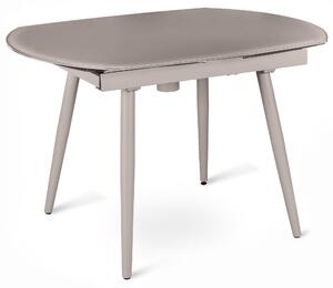 Tavolo Allungabile 120/180x90x76 cm in Metallo con Top in Vetro Tortora