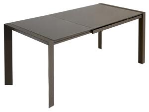 Tavolo Allungabile 75,5x80x123/183 cm in Metallo Piano in Vetro Temperato Seller Tortora