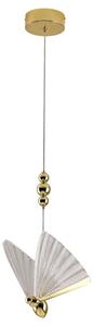 Lampada a sospensione LED Mariposa oro-trasparente 8W, tonalità di bianco, 1040 lm, vetro, dimensioni: 130x18x18 cm, IP20, Light Prestige