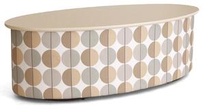 Tavolino Contenitore 118x58x39 cm in MDF Pratikò Optical Crema