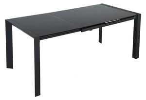 Tavolo Allungabile 75,5x80x123/183 cm in Metallo Piano in Vetro Temperato Seller Grigio