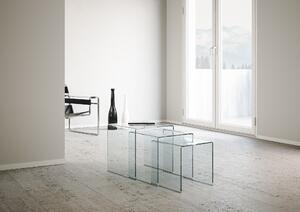 Tavolino in Vetro Modulabile Nest Trasparente