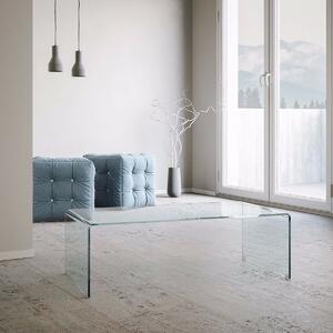 Tavolino in Vetro H35x55x110cm Saturn Trasparente
