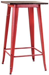 Tavolino da Bar in Metallo Top Legno Bristol Rosso