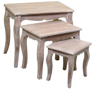 Set 3 Tavolini Rettangolari in Legno Stoccarda