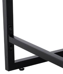 Tavolino Basso in Legno e Metallo Design Industrial 106x61x47.5 cm