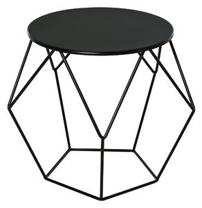 Tavolino Geometrico di Design in Acciaio Nero 54x54x44 cm