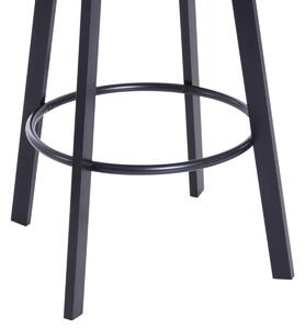 Set da Bar Stile Industrial Tavolino e 2 Sgabelli Altezza Regolabile in Acciaio e Legno