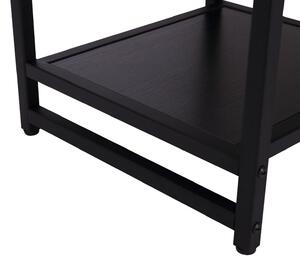 Tavolino Basso Stile Industriale in Legno e Metallo Nero 38x38x45.7 cm