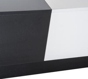 Tavolino da Soggiorno Estendibile Bianco e Nero 51x140x116-160 cm