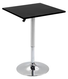 Tavolino Quadrato Altezza Regolabile 60x60x82-103 cm Nero