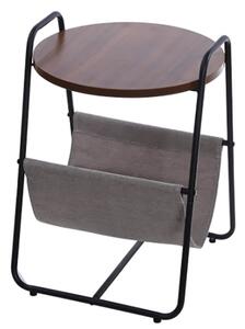 Tavolino Basso con Tasca Portariviste Ø40x56 cm Motti Emma Nero