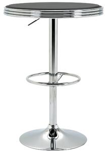 Tavolino da Bar Ø65x66-90 cm in Metallo e Similpelle Nero